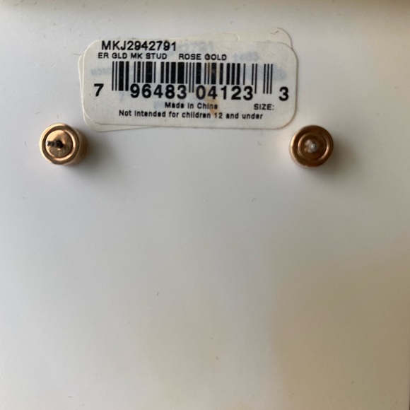 Micheal Kors Rose Gold Lock Earrings - Picture 4 of 5